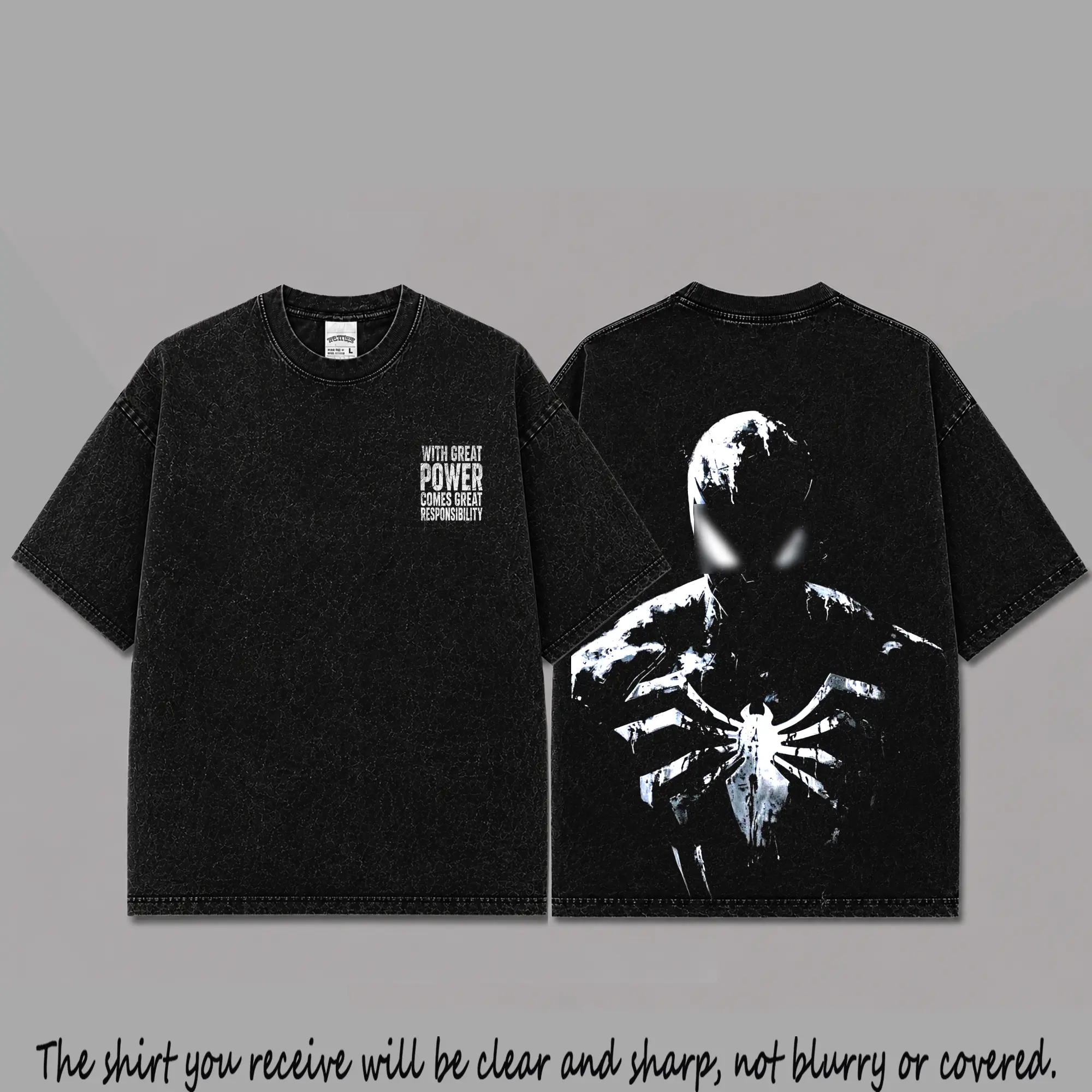 Ver 3 Spidey Inspired Oversized Black Graphic T-Shirt, Vintage Movie Actor Fan Tee, The Peter Shirt, Y2K Comic Style Streetwear Top, Black Cotton Unisex Tee, Retro Superhero Inspired Shirt, Gift for Movie Fans