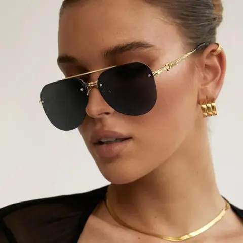 Women's Summer Classic Aviator Sunglasses (1 Pair), Stylish Sunglasses, Casual Metal Frame for Everyday Use, Outdoor & Daily Travel, Trendy Shades, Fashionable Sunglasses