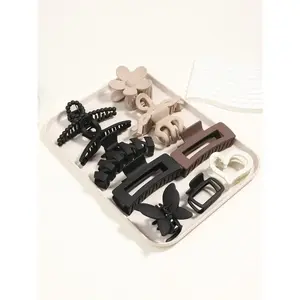 Matte Hair Claws Set, Cute Hair Claw Clips for Women & Girls, Minimalist Headwear Suitable for Thick and Thin Hair, Fashion Hair Accessories for Party, Daily Decor