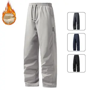 Autumn And Winter Warm Fleece Lined Straight Casual Pants for Men & Women - Polyester Fleece Lined Straight Fit - Ideal for Everyday Wear & Seasonal Use