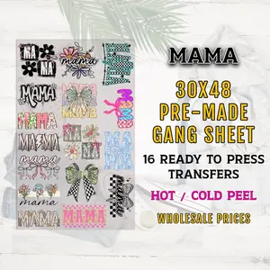 Mama DTF Transfer, Mama Gang Sheet, DTF Transfer Ready For Press, Mama Premade Gang Sheet, Heat Transfer, Custom Transfers, Mom Transfers