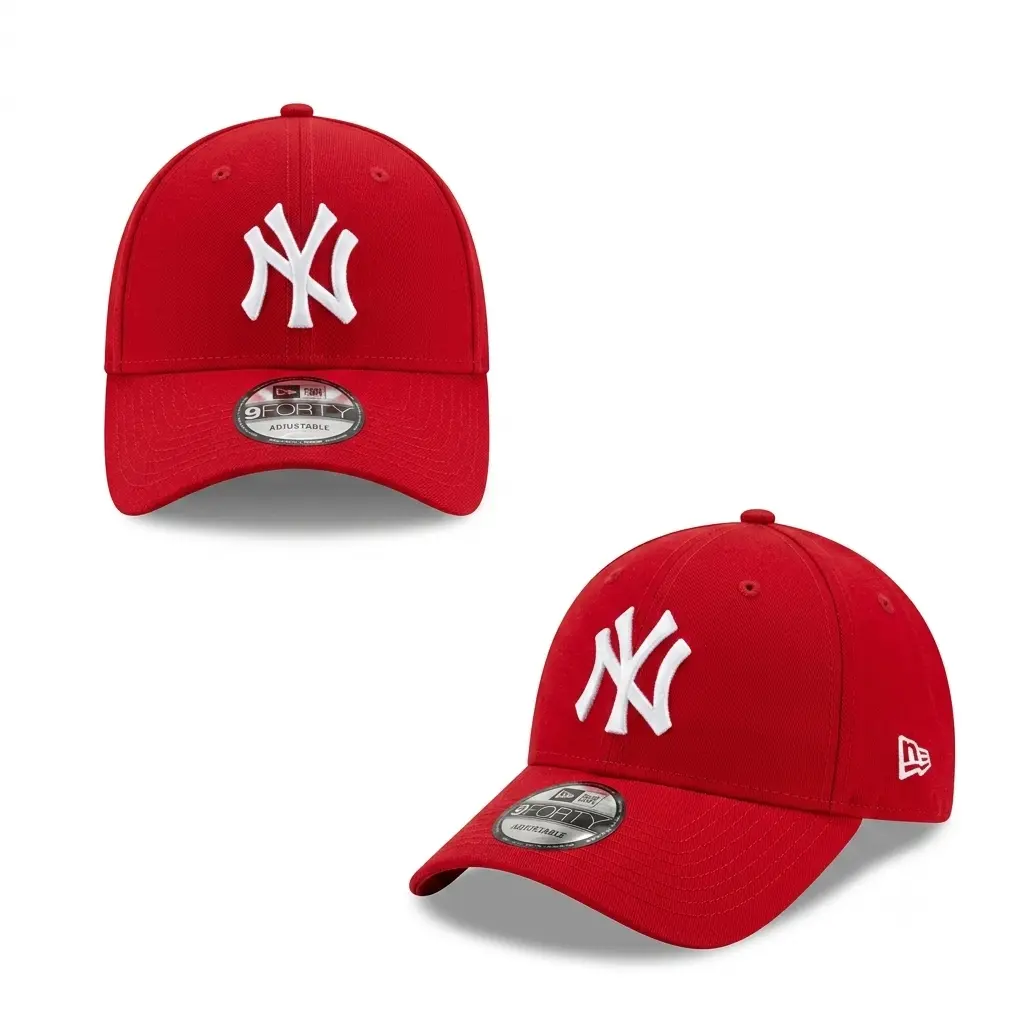New York Yankees Red Streetwear 9FORTY Snapback Baseball Cap White Logo
