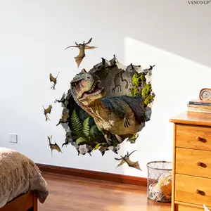 A set of two (30*60cm*2pcs) simulated hole dinosaur wall stickers, decorative and beautifying stickers for living room, entrance, and switch, self-adhesive, M20960-KR, Decoration Sticker, Diy Stickers