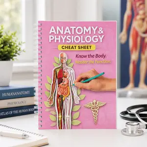 Anatomy & Physiology Cheat Sheet Workbook - Human Anatomy Study Guide for Nursing Students, Medical School Quick Reference Notebook