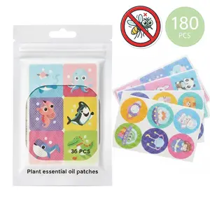 180PCS Plant Essential Oil Patches for Kids and Toddlers, DEET-Free Cartoon Stickers for Summer Outdoor Activities, Wearable Aromatherapy Patch for Clothing Stroller Backpack, Resealable Travel Pack Water Proof Natural