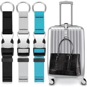 3 Pcs Add a Bag Luggage Straps Gripper Heavy Duty Jacket Valises Strap for Travel Belt with Buckle Adjustable Baggage