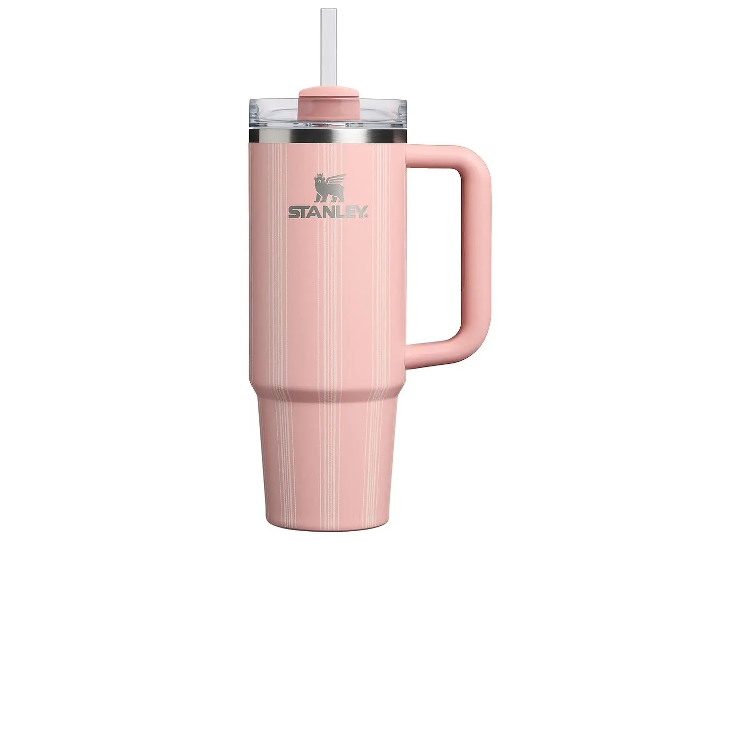 STANLEY 30oz The Quencher H2.0 Flowstate Tumbler in Peach Rose Picnic Stripe STANLEY 30oz The Quencher H2.0 Flowstate Tumbler in Peach Rose Picnic Stripe