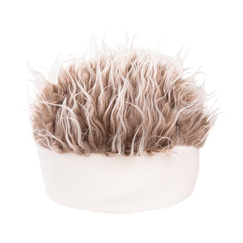 2026 new Hat Handsome Simulation Wig Short Hair Retro Hip Hop Spoon Sugar Free Melon Skin Black Gang Landlord Party Favours 2025 New