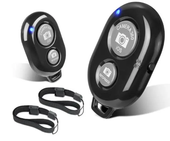 2 Pack Wireless Camera Remote Control - Wireless Remote for iPhone & Android Phones iPad iPod Tablet, Clicker for Photos & Videos, Wrist Strap Included
