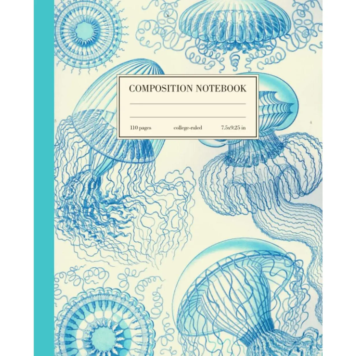 Composition Notebook College Ruled: Jellyfish  Botanical Illustration | Cute Sea Life Aesthetic Journal For School, College, Office, Work | Wide Lined - Paperback