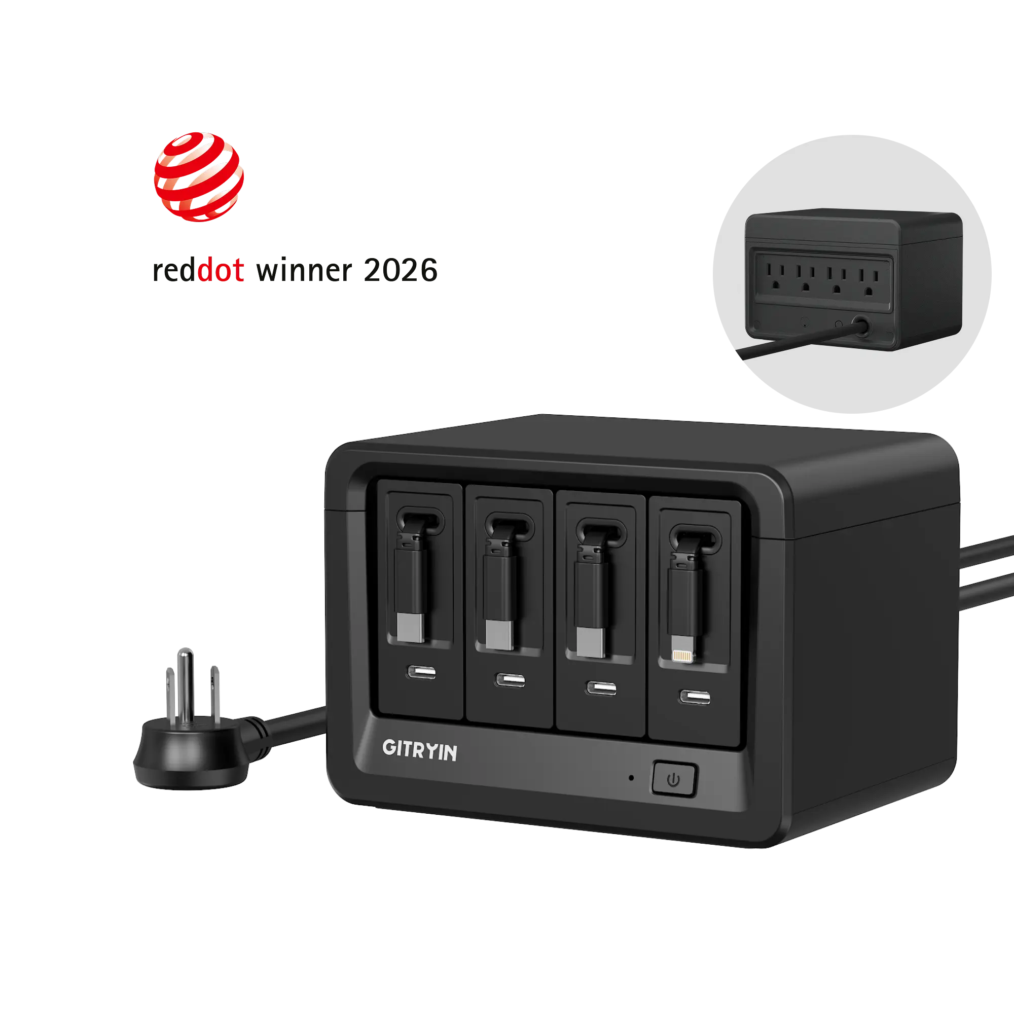 Power Strip+3C+1L--black
