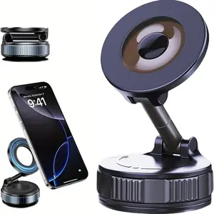 New Vacuum Suction Car Mount Phone Holder, 360 Degree Rotatable Design for All Smartphones, Compact and Lightweight Universal Stand