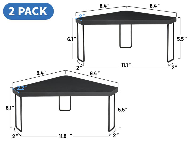 Ameuphercy Kitchen Countertop Organizer Corner Shelf, Wood Stackable Corner Tray Riser, Display Riser for Counter, Cabinet Corner Shelves Spice Rack Organizer