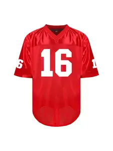 【Plus Size】 Men's Letter & Number V Neck Football Jersey Shirts, Loose Casual Breathable Sports T-shirt for Training & Competition, Athletic Tops, Men's Clothing for All Seasons