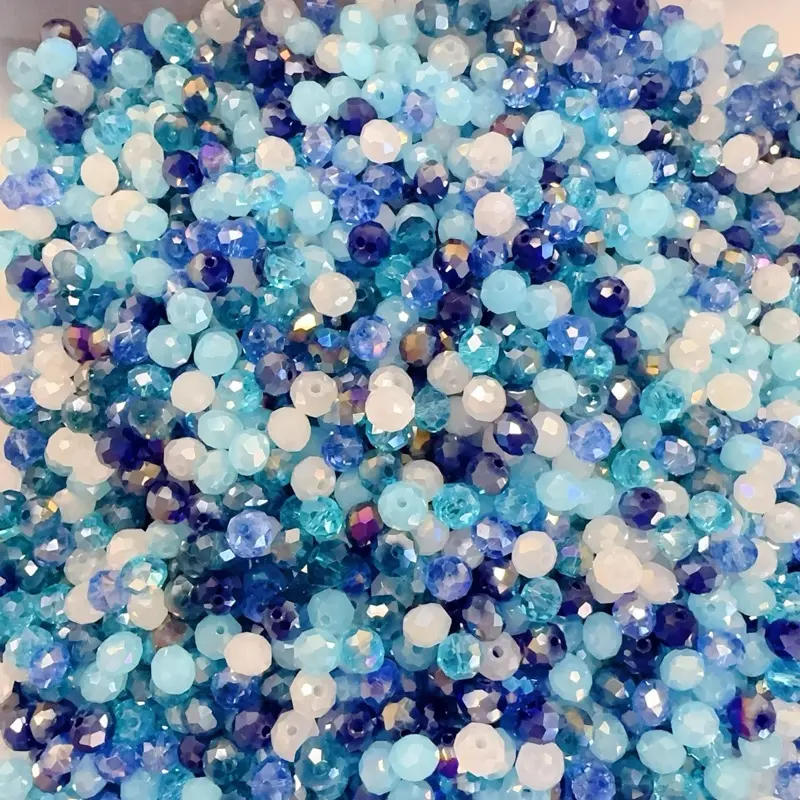 【A016 】Wholesale Faceted Glass Beads 1000pcs for DIY Beading & Jewelry Making