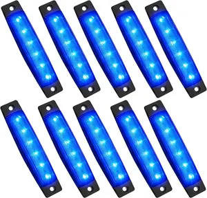 10 Pcs LED Rock Strip Lights Car Exterior Underglow Wheel Fender Well Lighting Kits Waterproof for Golf Cart Wrangler Offroad Truck RV UTV ATV Snowmobile (Blue)