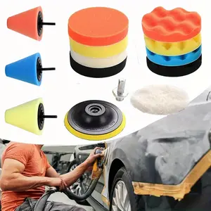 14 PCS Car Waxing Polishing Pads, Car Polishing Kit for Car Drill Bits Connector Car Paint Care Polishing Tools