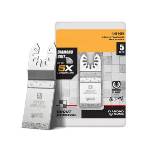 Diamond Oscillating Blade, Flush Cutting Multi Tool Saw Blades for Grout Removal & Mortar Cleaning, 1-2/5" Standard Size, 5-Pack