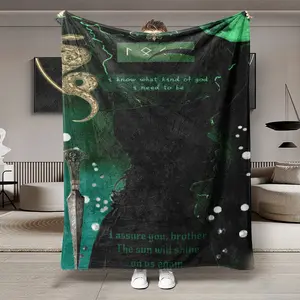 Loki Theme Flannel Blanket Soft Lightweight Warm for Bedroom Holiday Decor All Seasons Bed Sofa Office Camping Travel Multifunctional Heartwarming Blanket Gift