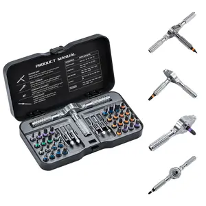 T-Type Detachable Ratchet Handle Repair Tool Set, 40-In-1 Magnetic Screwdriver Bit Socket Kit, Home Use Combination Tools, Multifunctional Screwdriver, Multipurpose Screwdriver Kit
