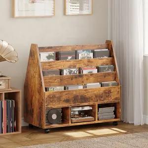 ALISENED Dual-Sided Kids Bookshelf with Open Storage and Rolling Casters, White Wooden Organizer for Books and Toys Bookcase Organizing Aesthetic Furniture Modern Living Room Minimal Design Home Interior bookshelf