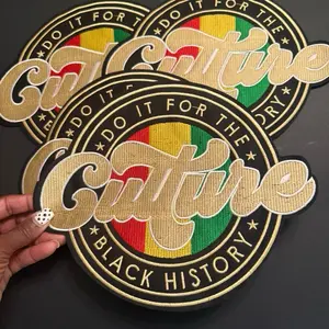 Do It For The Culture Big Patch - Black History Edition with Rasta Colors and Gold Accents