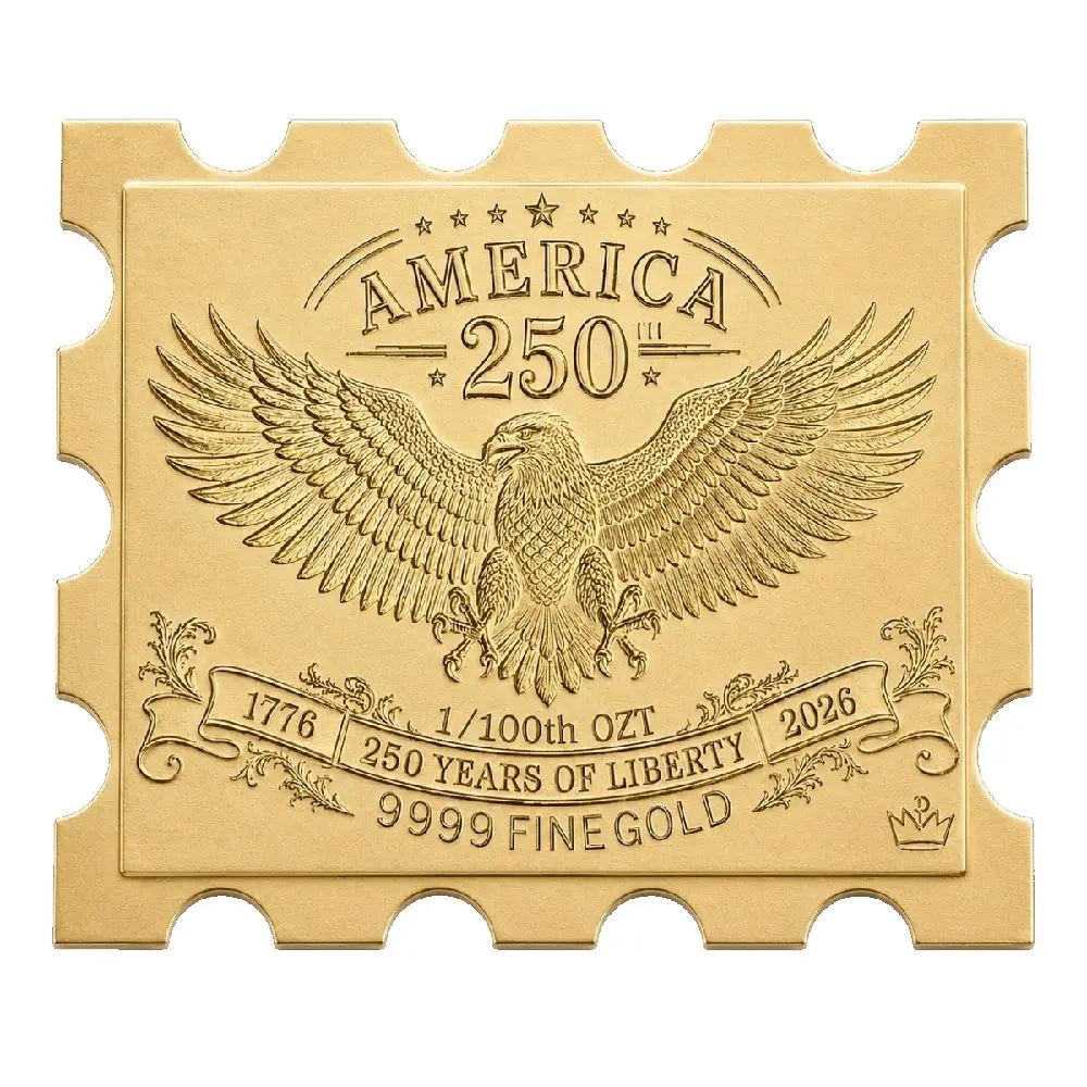 America's 250th Anniversary 1/100 Oz .9999 Fine Gold Stamp (Limited Edition)