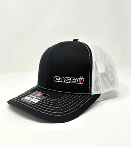 Case IH Original Otto Trucker Hat Baseball Trucker SnapBack White and Black Cap, Embroidered trucker hat
