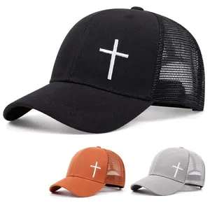 jesus christ trucker hat for men high quality embroidery Hip Hop Baseball cap casual Breathable outdoors sun visor net Hat Adjustable Black Hats Black Caps