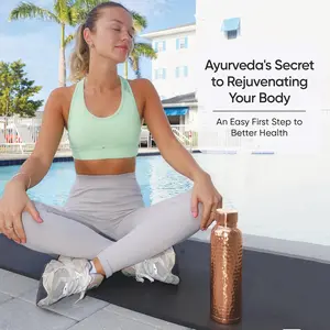 Handmade Copper Water Bottle – 34oz / 1000ml Ayurvedic Pure Copper Vessel, Leak-Proof, Durable & Washable, Reusable Healthy DrinkwareFFLimitlessApparel3D24AutoPartsGo