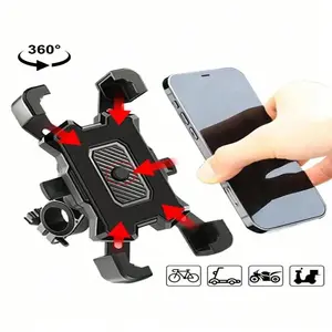 360° Rotating Electric Bike Mobile Phone Holder, Anti-Slip Motorcycle Handlebar Mount for Phones, Durable Bike Accessories