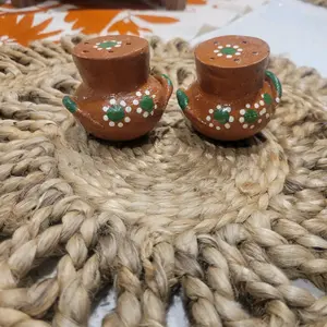 Salt Shakers- 2 piece - Clay Made in Mexico
