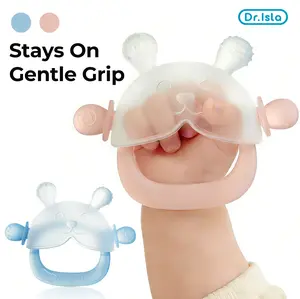 Dr.Isla Bunny Teether Mitten, BPA free, 360 degree anti falling design, Anti-Choke No-Gag Design, Stop thumb sucking, Relieve itchy gums, Dust-Resistant Stays Clean, Soft food grade silicone, Learning toy for 3 to 18 months, Newborn Essentials