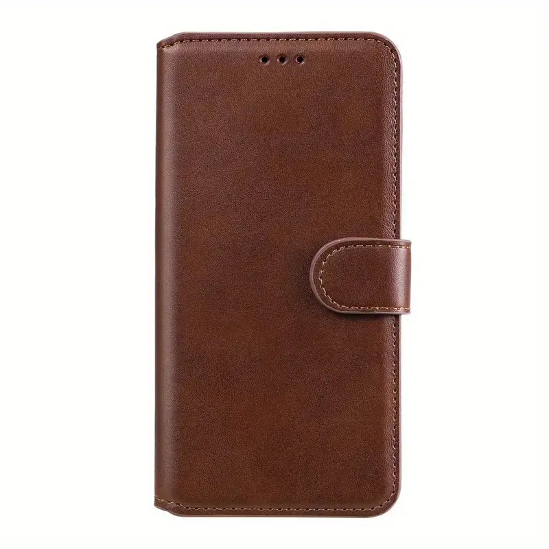 Flip Leather Wallet Case - Leather Material, Creative Pattern Stands Out, Fits iPhone 11/12/13/14/15/16 Pro/Pro Max/Plus, Brown, Protective, USA Crafted, Lightweight, Functional, Ports Cutouts Smartphone Cover, Cellphone