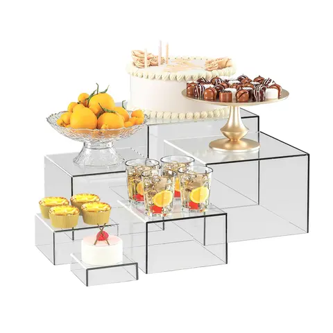 6 PCS Boxes for Display as Buffet Risers and Stands, Food Risers for Party, Table, Stands, including 8", 7", 6", 5", 4", 3"