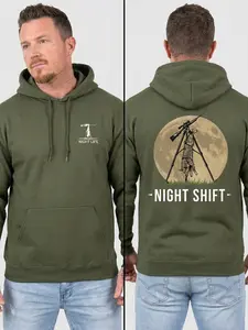Night Shift Coyote Hunting T Shirt - Coyote Graphic Tee, Outdoor Wildlife Shirt, Soft Breathable Casual Wear, Hunting Gift for Men and Women