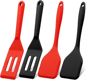 4 piece mini silicone spatula set, heat-resistant silicone spatula, non stick and easy to clean, suitable for cooking, baking, frying eggs, pancakes, hamburgers, daily cooking