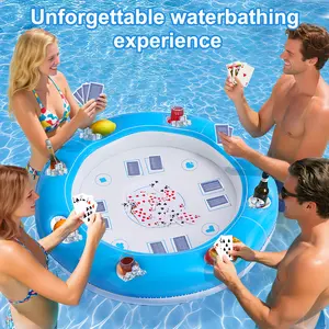 40 Inchs Diameter Oversized Round Floating Table For Pool, Inflatable Pool Trays, Floating Tray For Or Game Table, Inflatable Game For Indoor Outdoor Beach Summer Parties