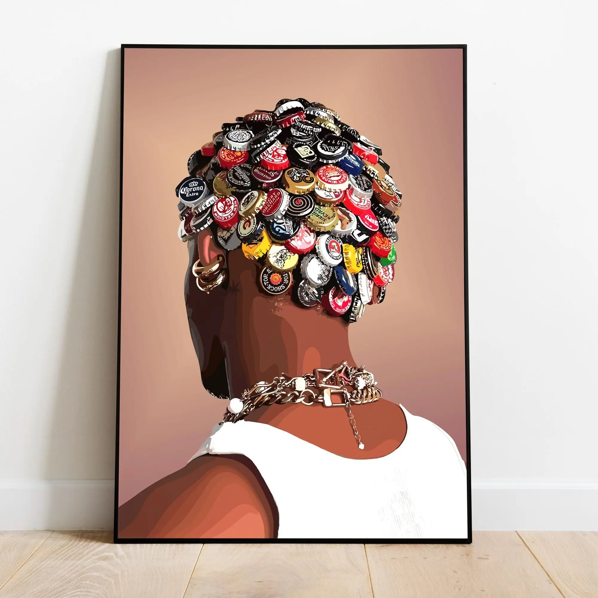 Glossy Fantasy Black Collectible Wall Art - 8x12 in (20cmx30cm) Multi-Size Unframed Print Design, Modern Graphic Prints, Home Decor, Housewarming Gift for Black Individuals