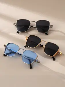 Unisex Square Frame Fashion Glasses, Y2K Retro Style, Trendy Eyewear for Men and Women, Classic Design, Perfect for Daily Wear