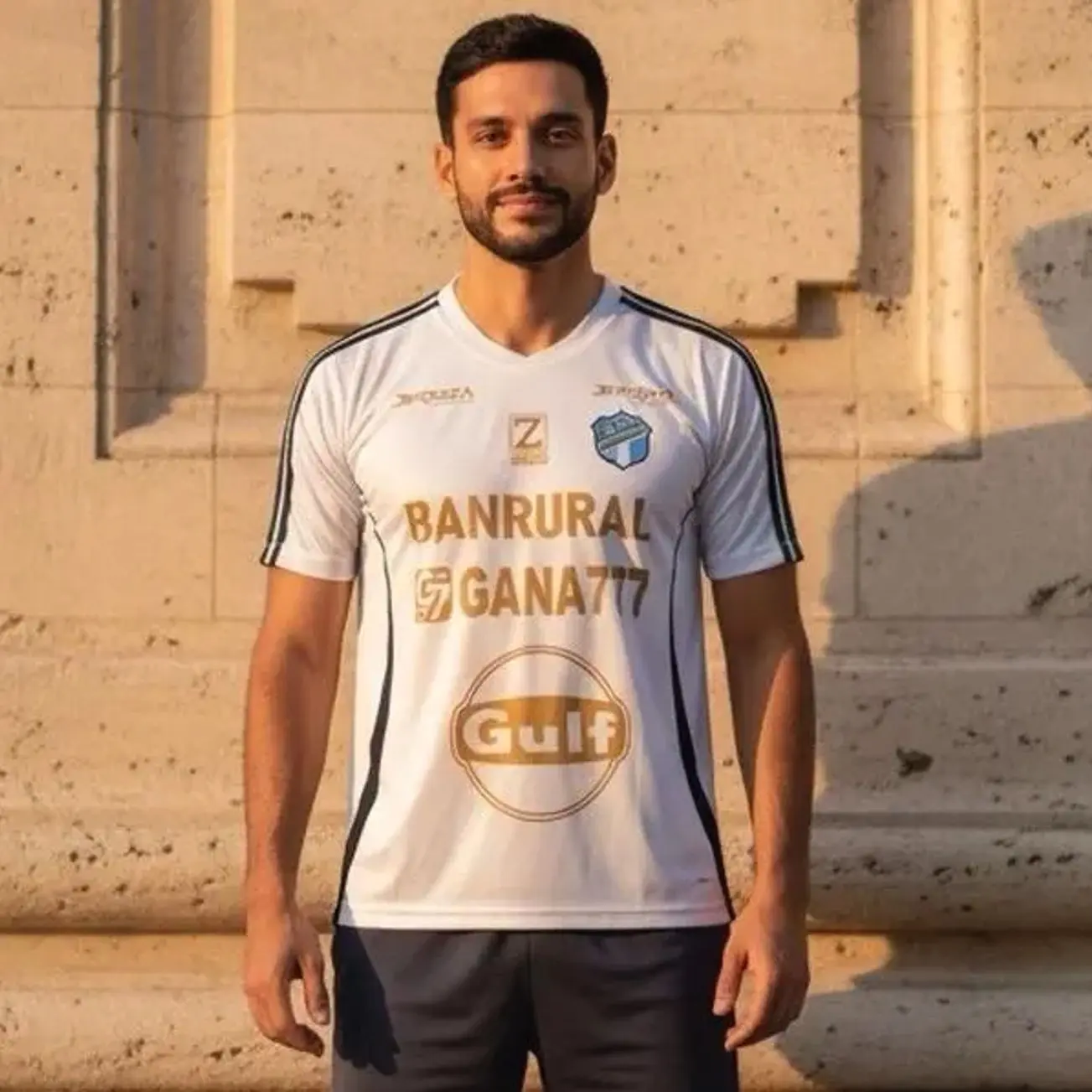 Communicaciones Guatemala Jersey - White with Gold and Black Stripes for Men 8VF