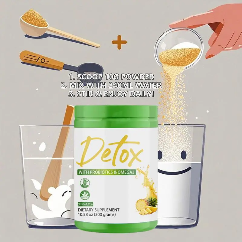 Natural Fiber Powder Supreme Detox Supplement with Probiotics & Omega-3 300g Dietary Fiber Vitamin Mixture for Digestion Absorption Healthcare Edible