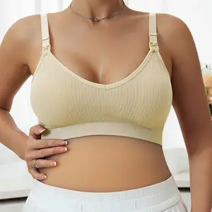 4-piece set of maternity bras, wireless seamless nursing bras with removable pads and double hook design, suitable for comfortable breastfeeding after childbirth, lightweight and durable postpartum care bras, suitable for all seasons