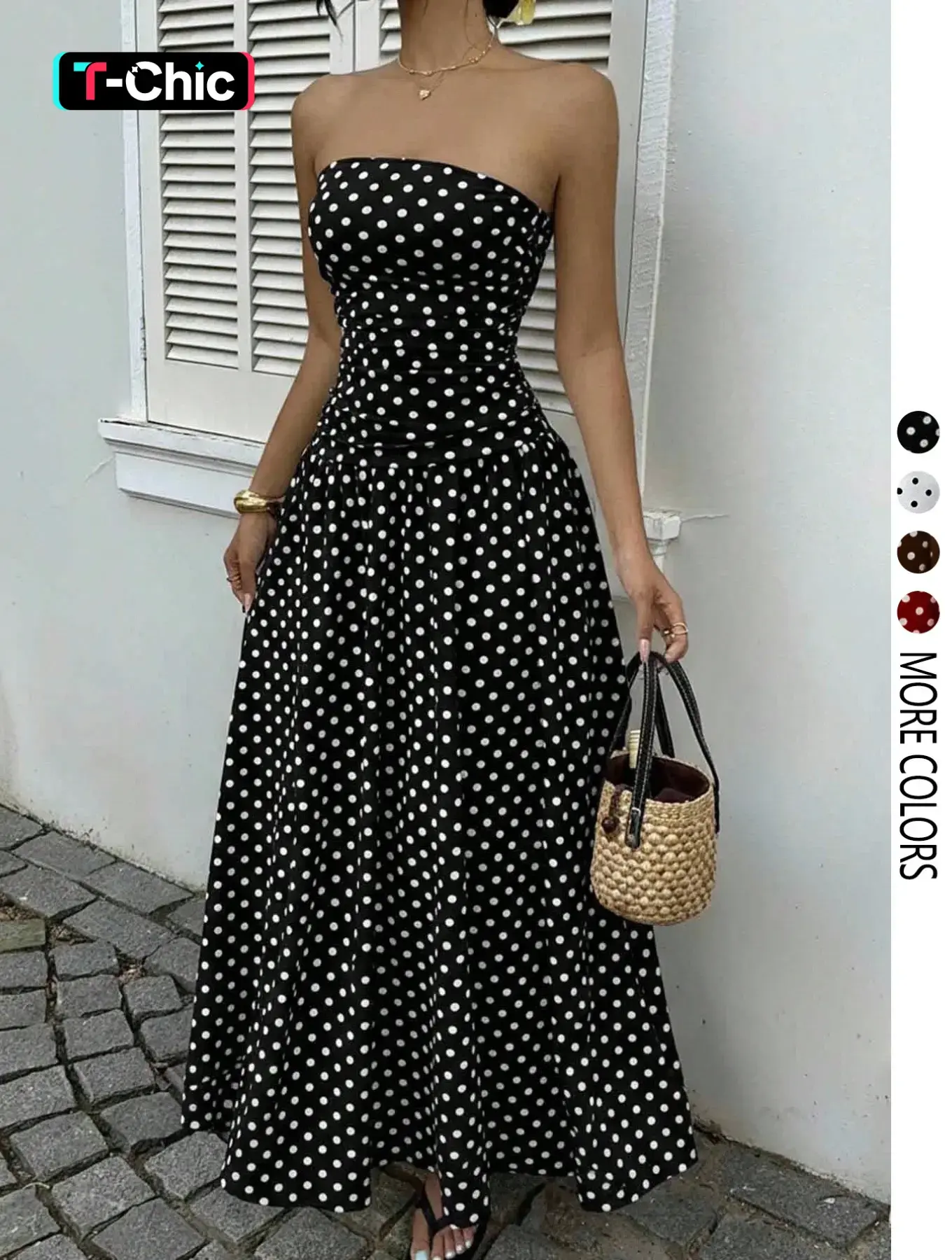 Women's Elegant Fashion Polka Dot Print Tube Dress, Stylish Chic Sleeveless Maxi Dress for Parties and Daily Wear, Summer Fashion Clothes, Evening Party Dresses - TikTok Shop Women's Elegant Fashion Polka Dot Print Tube Dress, Stylish Chic Sleeveless Maxi Dress for Parties and Daily Wear, Summer Fashion Clothes, Evening Party Dresses - TikTok Shop