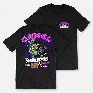 SmokerCross Xtreme T-Shirt Neon Motocross Graphic Tee for Dirt Bike Fans Retro 90s Motorcycle Racing Cotton Shirt for Men Gifts Streetwear