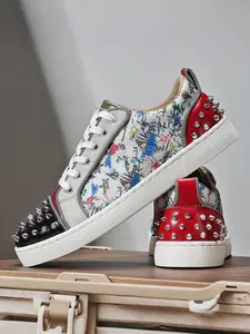 Men's Trendy Rivet Decor Casual Sneakers, Stylish All-Season Footwear, Comfortable Daily Wear Walking Shoes for Men