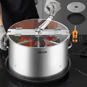 Summervibes VEVOR Manual Bud Leaf Trimmer, 16 in Reaper Bowl Bud Trimmer with Stainless Steel Blades, Visual Cutting, Wet Dry Hydroponic Cutting Machine with Tray, Twisted Spin Cut for Plant Buds Flowers