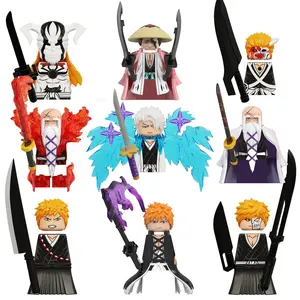 Anime Bleach Minifigs Building Blocks Ichigo Getsuga Tenshou Yamamoto Genryusai Shigekuni Dolls Bricks Figures Toys Wooden Model Kit Model Boat Kit