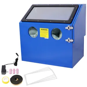 110L Bench Top Sandblast Cabinet,Ergonomic and Compact Design for Precise Sandblasting, with Heavy Steel Construction and Built-in Blast Gloves for No Sand Leakage, Bright LED Lighting System