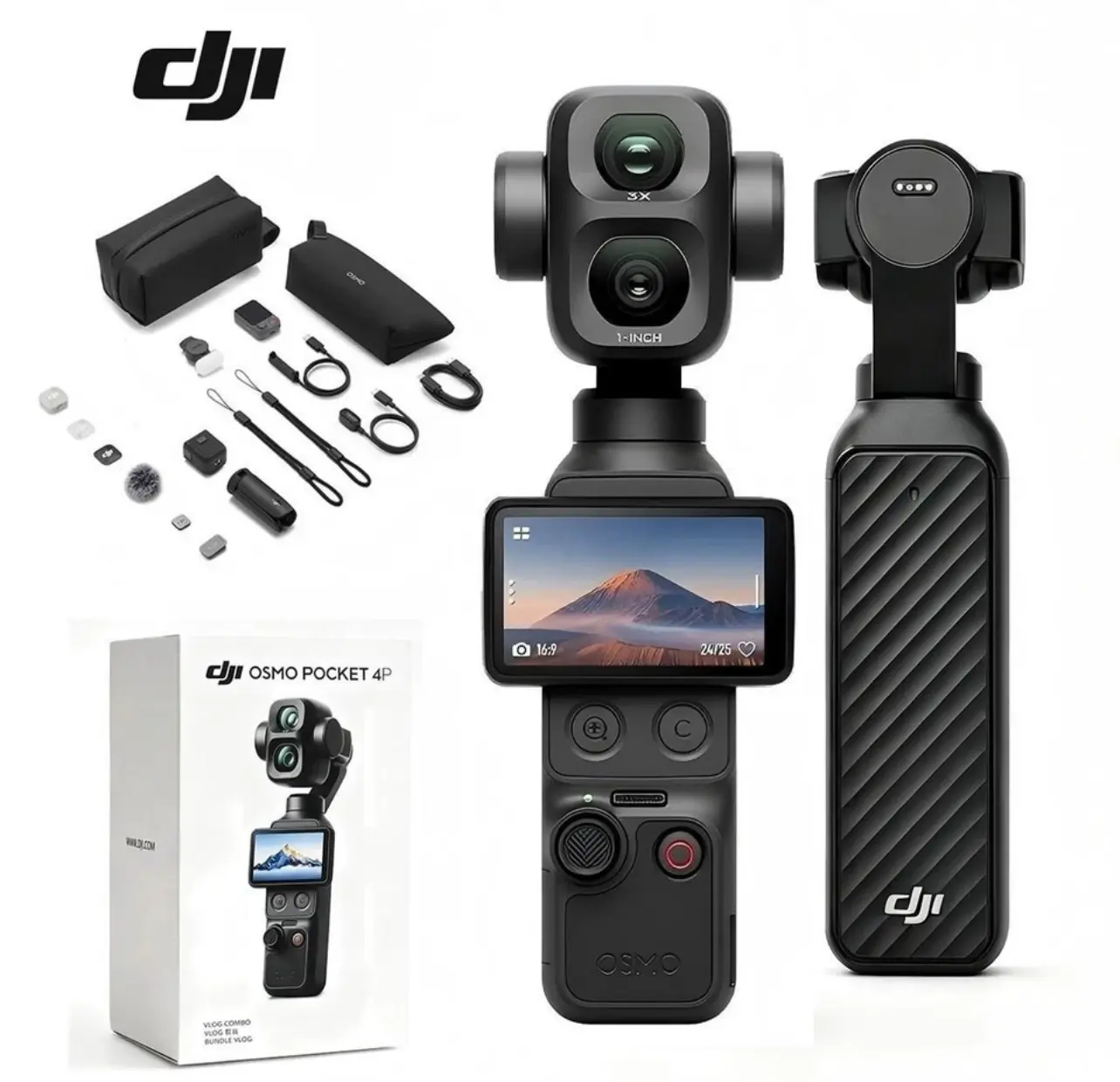 DJI Osmo Pocket 4P 6K Gimbal Action Camera | Essential & Creator Combo | Ultra-Stable Video | Vlog & Travel Camera